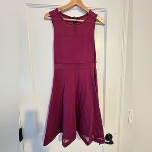 Express Sleeveless Magenta Fit-and-Flare Dress